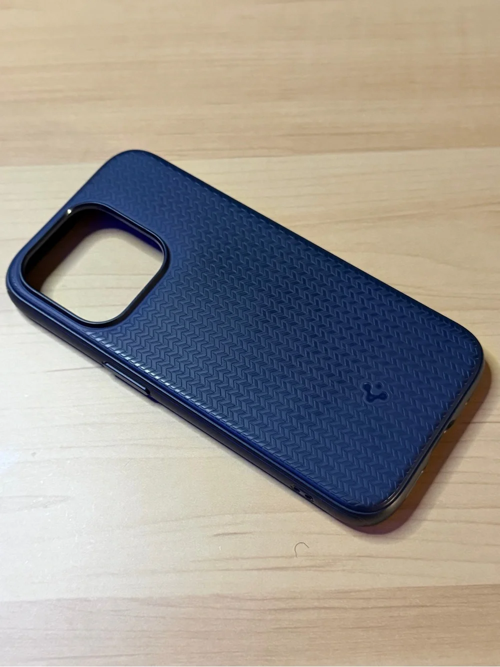 Blue Textured Protective iPhone 15 Pro Case - Spigen
